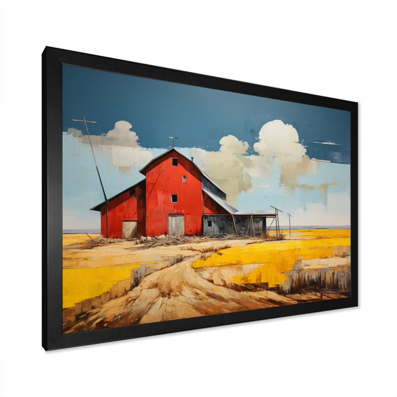"Bewry Landscape Barns", impression sur toile, H 30 po x l 40 po x P 1,5 po, Cadre simple noir