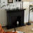 Black Solid Wood Freestanding Fireplace