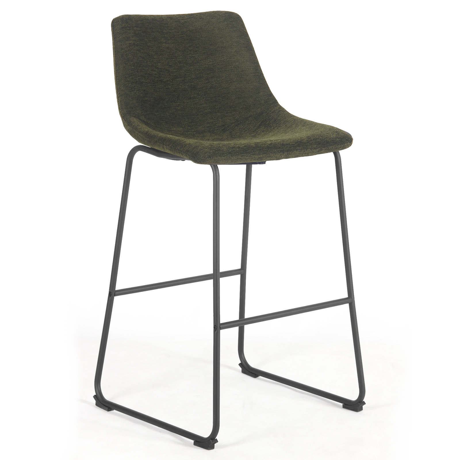 Anke Vegan Leather Armless (Set of 2), Bar Stool (29" Seat Height), Green
