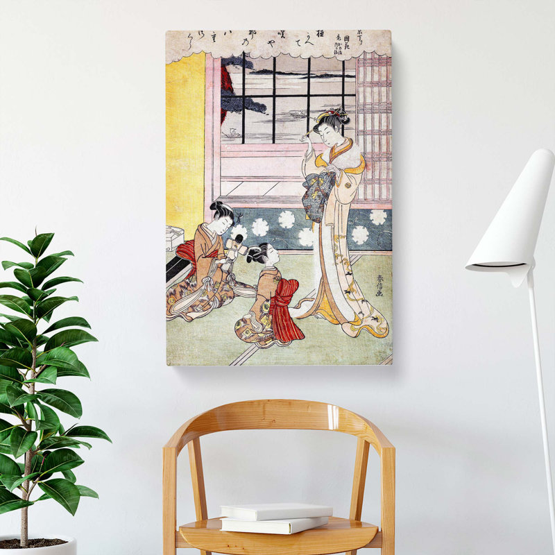 Window Opening Toward The Sea by Harunobu Suzuki - Wrapped Canvas Painting, 76cm H x 50cm W x 3cm D