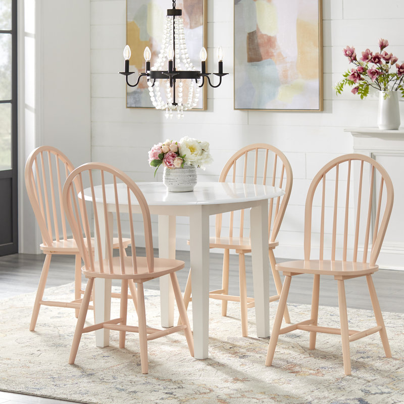 Ensemble de salle à manger Framlingham, Blanc, Rougir, 5 pièces: table, 4 chaises