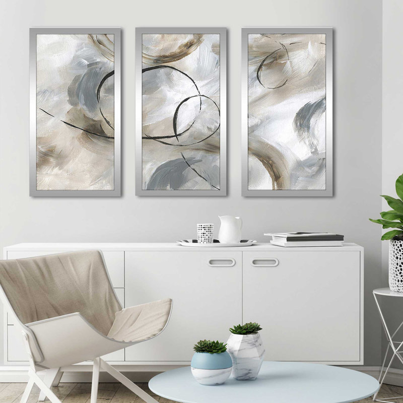 "Allegro" 3 Piece Print On Acrylic, 25.5" H x 40.5" W x 1" D