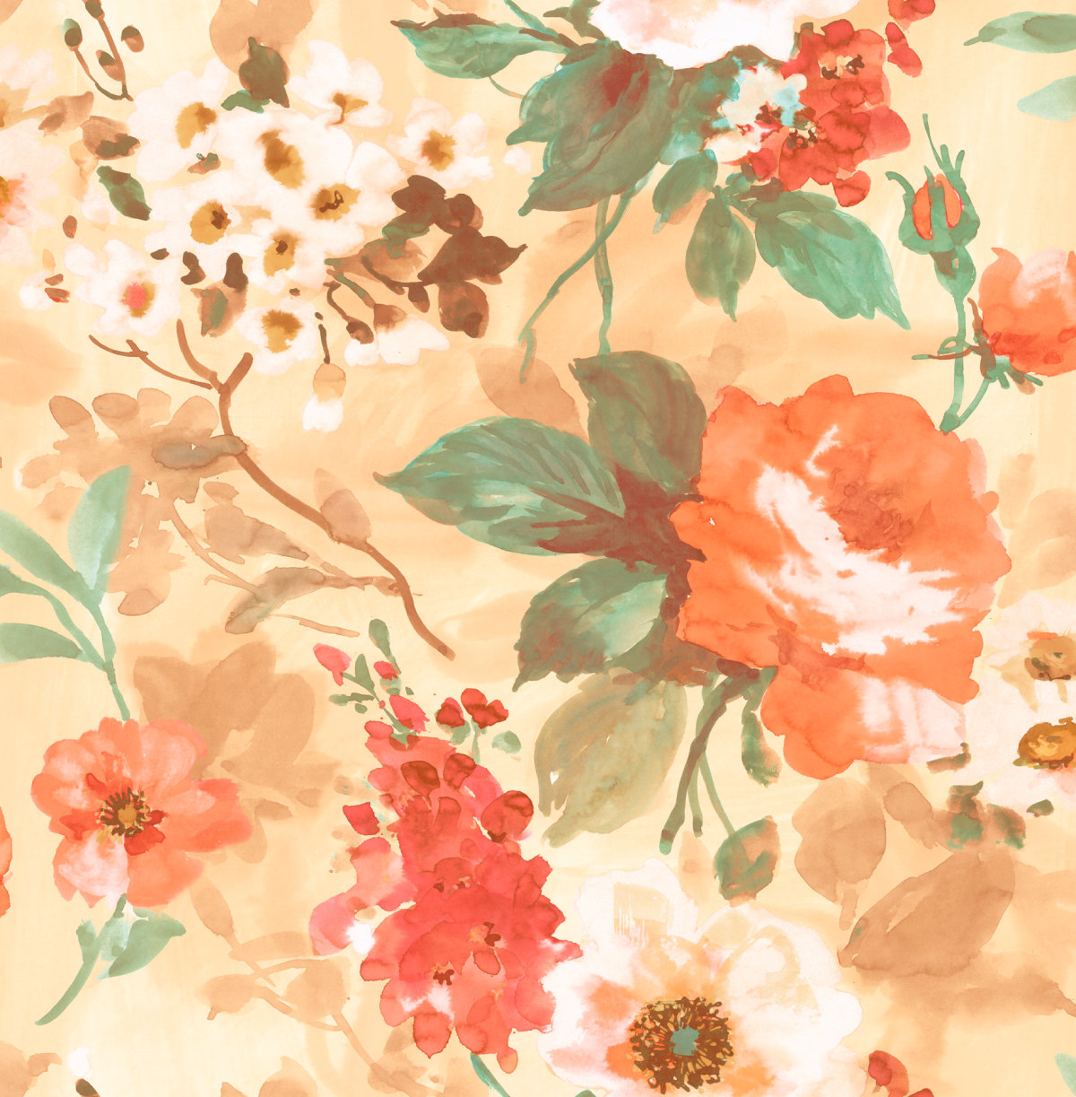 Winston Porter Myrto Watercolor Floral Unpasted Wallpaper Roll | Wayfair