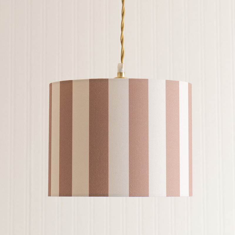 Tagle Drum Lamp Shade ( Slip-On ), 20cm H x 26cm W x 26cm D, Brown/Cream