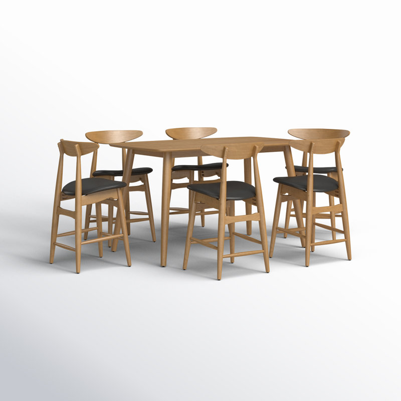 Ensemble de salle à manger 7 pièces à hauteur de comptoir Gallman