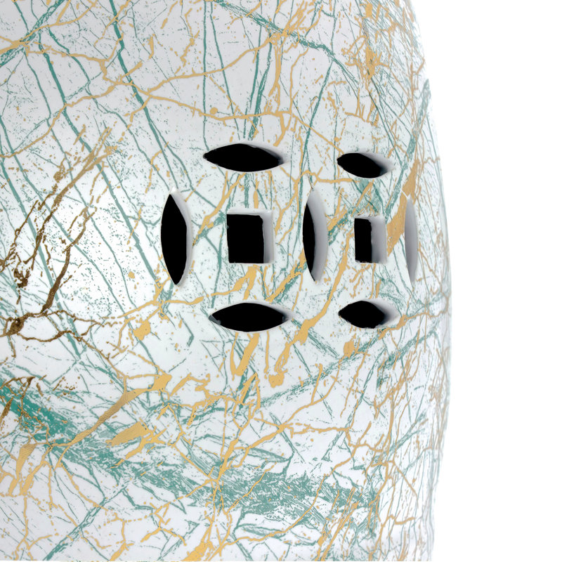 Tabouret de jardin Moquillaza, Blanc / vert