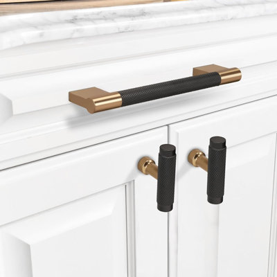 Paquet de 10 poignées d'armoire, poignées de tiroir moletées, centre de trou, quincaillerie d'armoire de cuisine durable pour armoires, tiroirs, commodes et portes