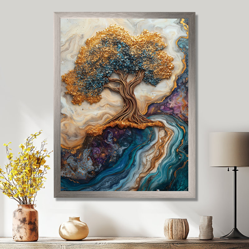 Monchello - paysages, impressions d'art mural, H 44 po x l 34 po, Reproduction encadrée d'une seule photo, Argent argent