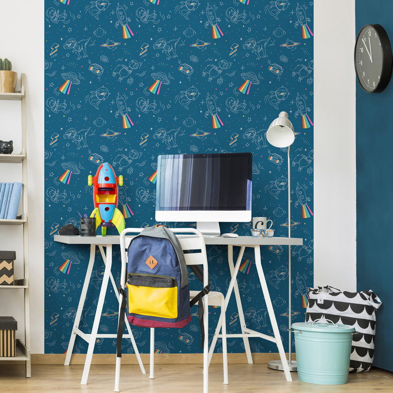 Papier peint bleu Space Adventures