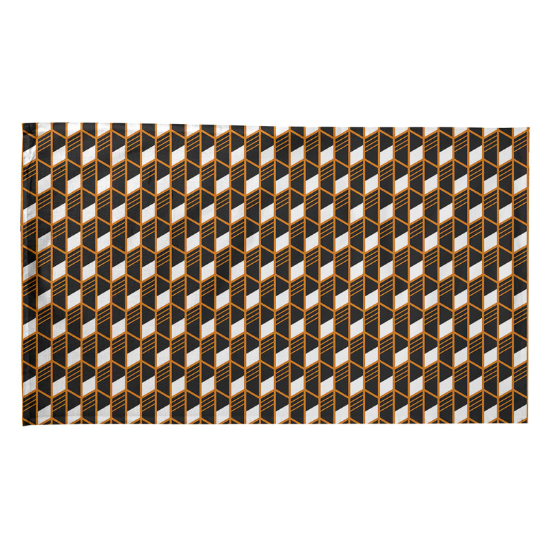 Torchon Suoz, Polyester sergé, Orange / Noir