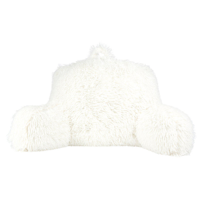  Shaggy Backrest Pillow, White