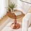 Table d'appoint ronde en métal, table basse en pierre moderne, table d'appoint décorative adaptée pour le salon, la chambre à coucher et la terrasse - petite table d'appoint ronde avec base robuste-134161764