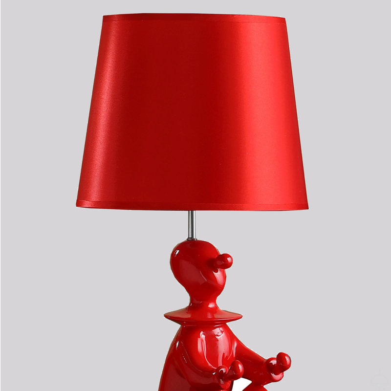 Lampe de table moderne en résine, Rouge, Rouge