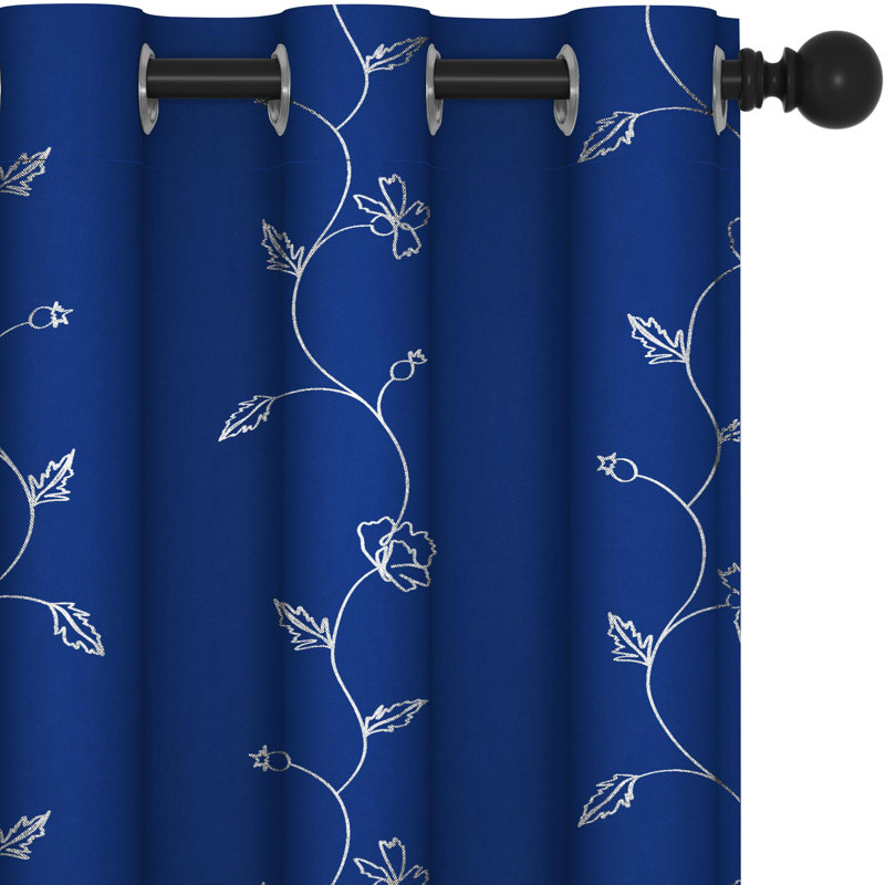 Room Darkening Curtain Panel Pair, 42" W x 45" L, Royal Blue