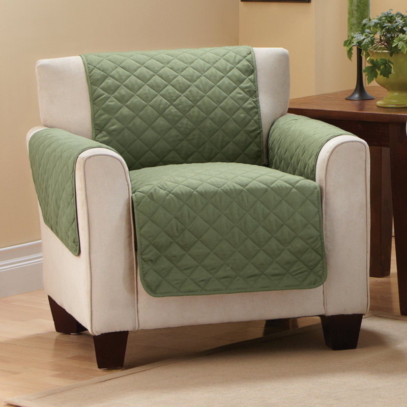 Housse pour canapé à coussin en T matelassée réversible, 100 % polyester bleu foncé, H 39 po x l 36 po x P 22,5 po