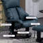 Avec fonction de massage avec fauteuil inclinable et repose-pieds, pivotant à 360 ° avec fonction inclinable, bleu