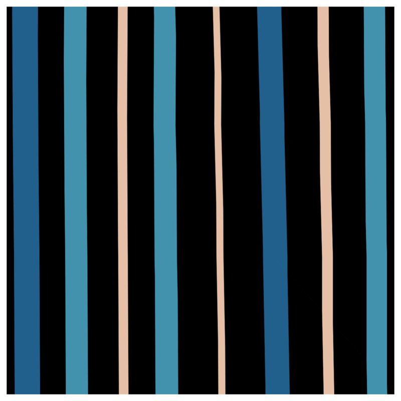 Black Blue Striped Double Sided Throw Pillows, 26 x 26 inches
