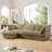 L-Shaped Slipcovered Sectional Sofa Couch-849097060
