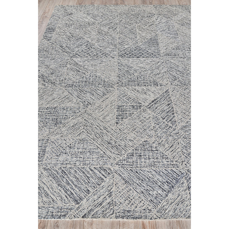 Caprice Wool Geometric Area Rug in Gray, Rectangle 9' x 12'