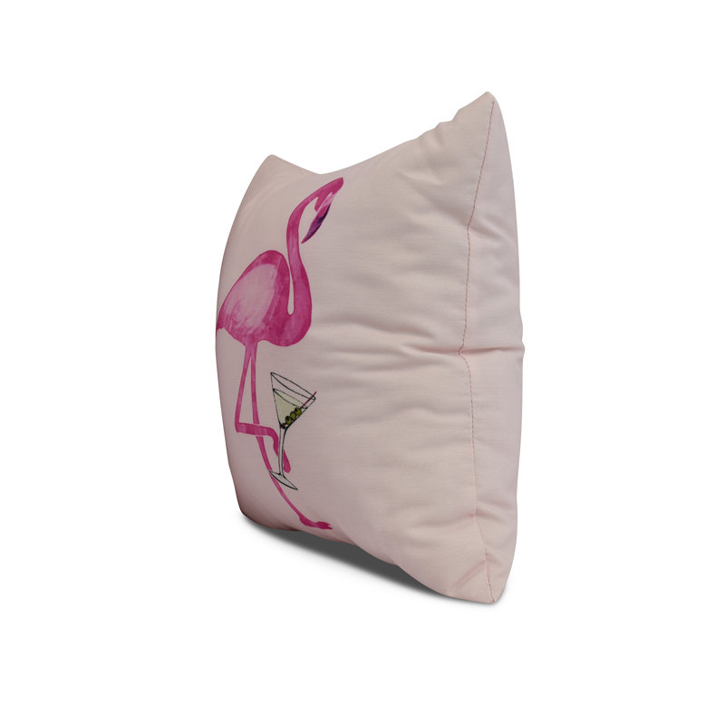Palm Beach Outdoor Reversible Throw Pillow, Pink, 16" x 16"