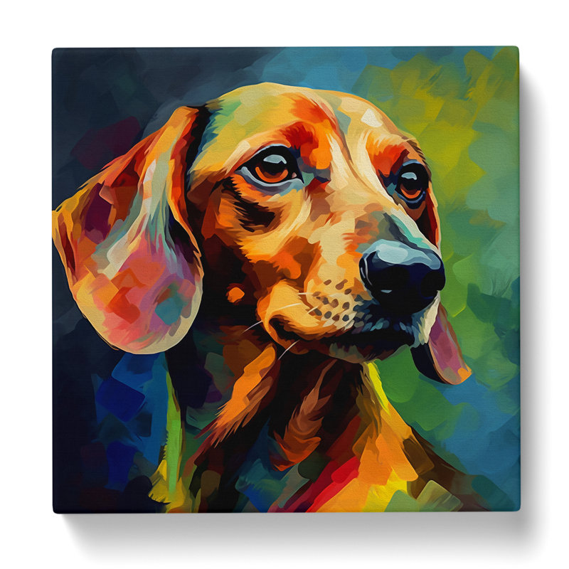 Dachsund Abstract No.1 - Wrapped Canvas