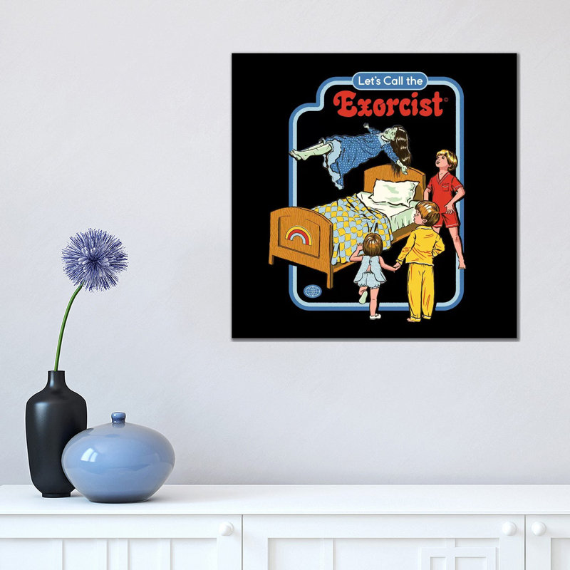 Appelons le exorcist, H 18 po x l 18 po x P 1,5 po, Toile avec cadre noir, Pas de tapis