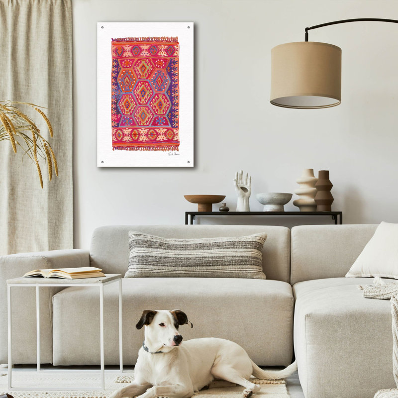  'Moroccan Rug 2' by Farida Zaman Acrylic Glass Wall Art, 24" x 36"