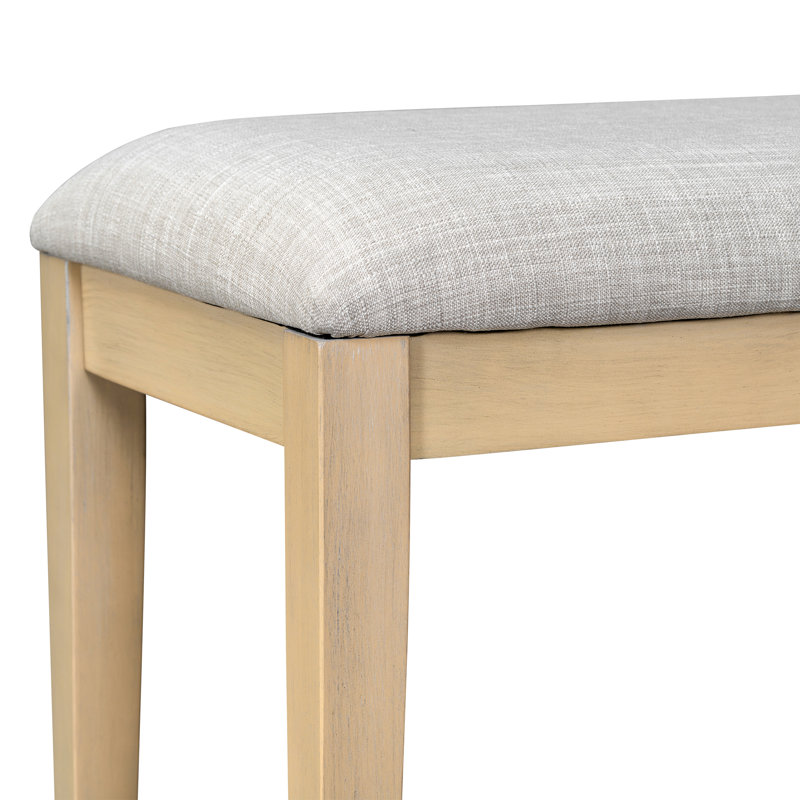 Ensemble de table de salle à manger extensible 6 pièces avec banc et chaises rembourrées Gerlach