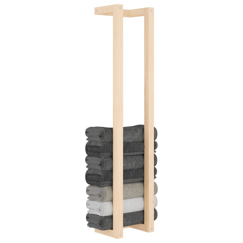 Wood Wall Towel Rack, 90'' H X 23'' W X 18'' D, Beige