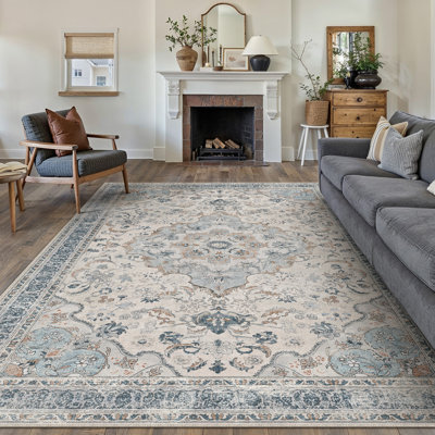 Tapis oriental lavable avec envers antidérapant Eleanor