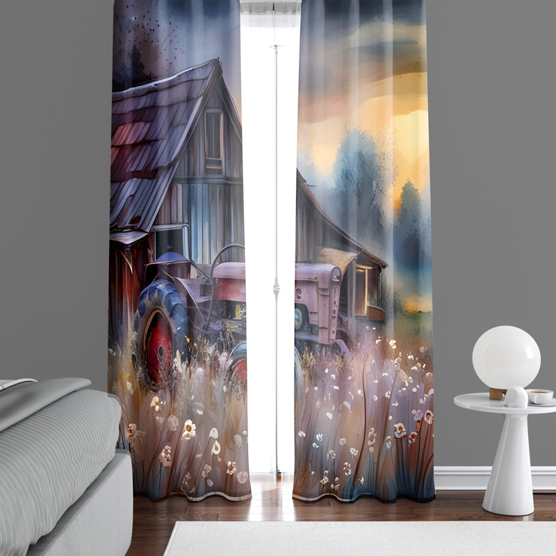 Paire de rideaux semi-transparents en polyester Darika, L 40 po x L 61 po