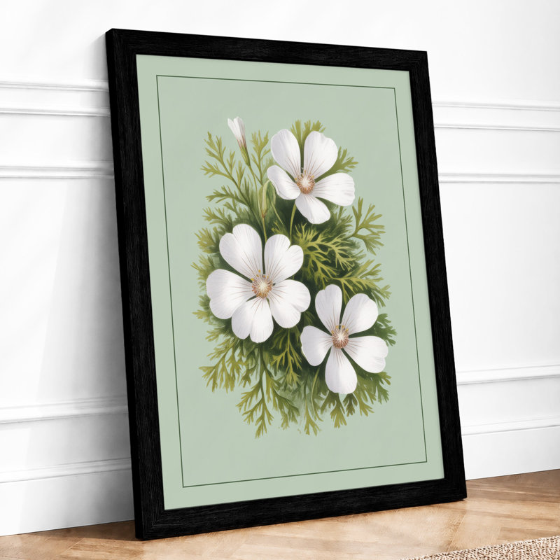 Delicate Blooms Botanical - Framed Print, A1 - 84.1 x 59.4 cm, Black