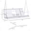 Balancelle de patio en bois 3 places avec table basse pliante