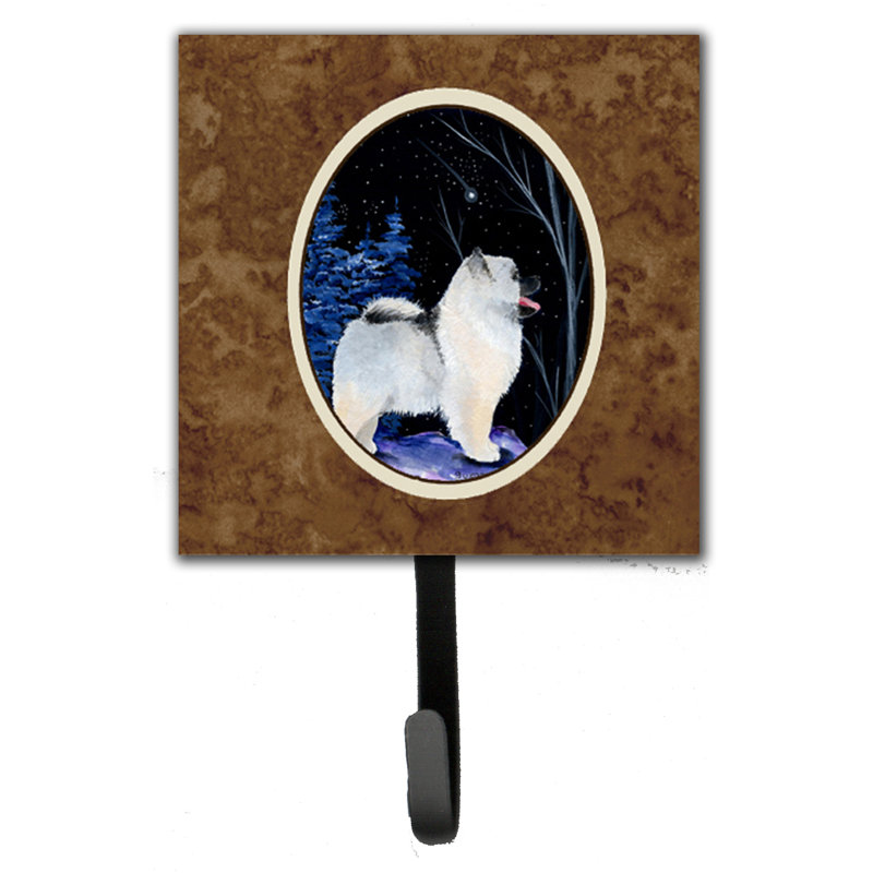 Porte-laisse keeshond starry night et crochet mural