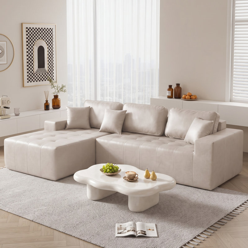 Canapé modulaire en L 108 po pour salon modulaire en L 108 po, Beige, Left Hand Facing