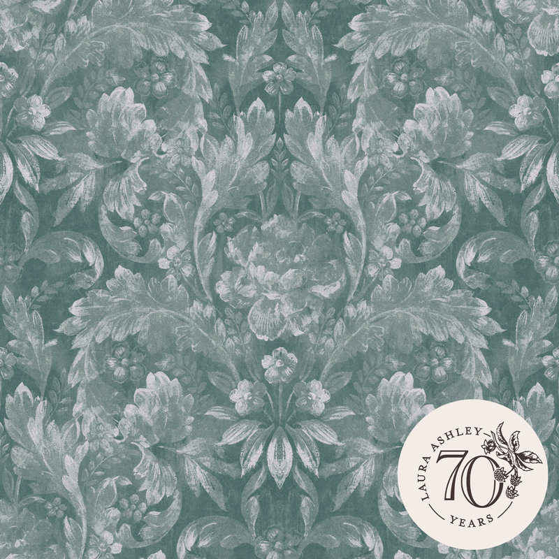 Apolline 33' L x 21" W Wallpaper Roll, Jade Green