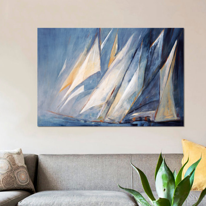 «Contre le vent», reproduction sur toile, H 26 po x l 40 po x P 1,5 po, Toile tendue