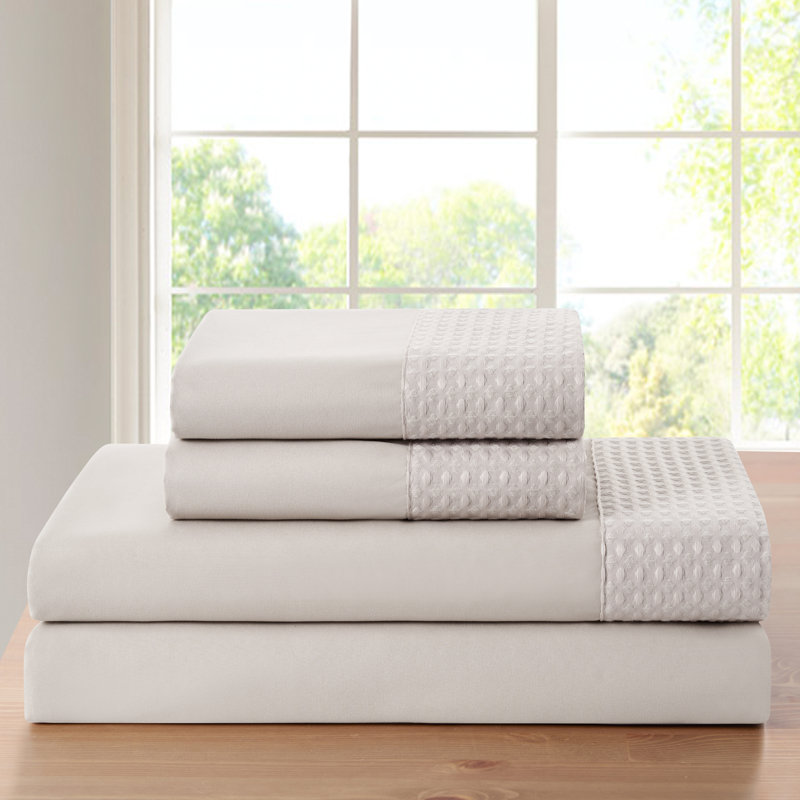 Ensemble de draps 4 pièces Kathy Ireland, King Sheet Set with 2  Pillowcases, Ivoire