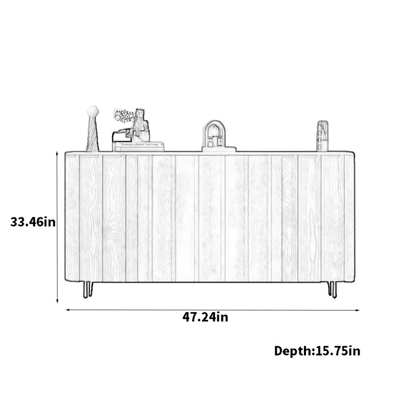 Buffet de salon moderne et simple, H 33,46 po x l 47,24 po x P 15,75 po
