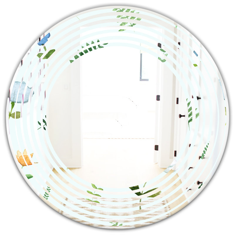 Miroir mural Wave Floral, H 31,5 po x l po