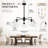 5-Light Chandelier, 35.5" Clear Hammered Globe Glass Pendant Light with Adjustable Downrod