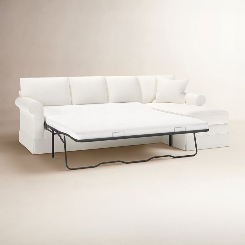 Friedman 2 - Piece Upholstered Sleeper Sectional, Right Hand Facing, Apollo Alpaca Boucle