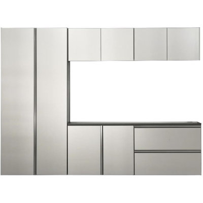  96 in. W x 72 in. H x 20 in. D Metallic Grey Cabinet Set B (6-Piece)