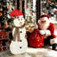 Bonhomme de neige illuminé, décoration de Noël extérieure avec lumières DEL