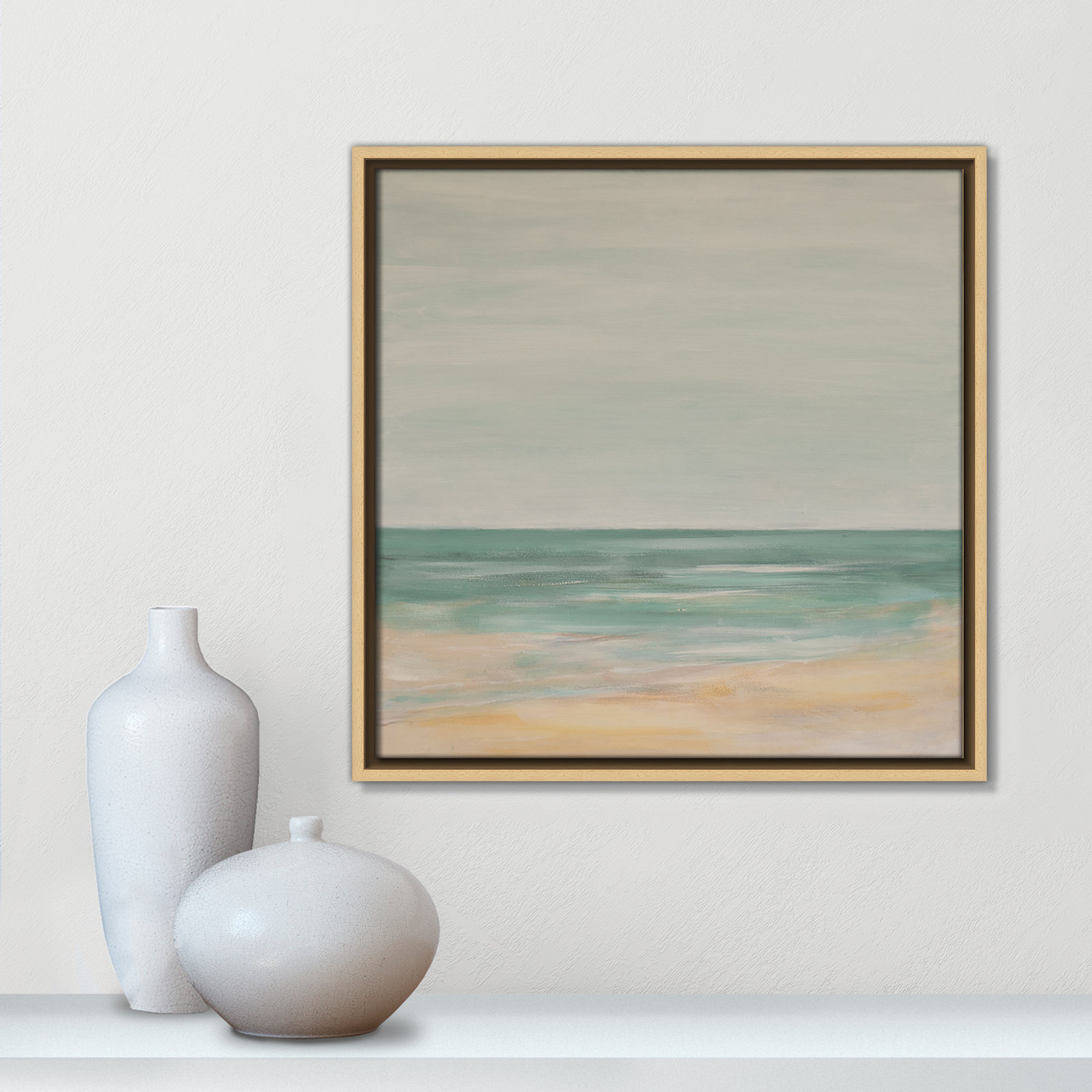 Horizon Print by S.H. Khan, 17.5" H x 17.5" W, Natural