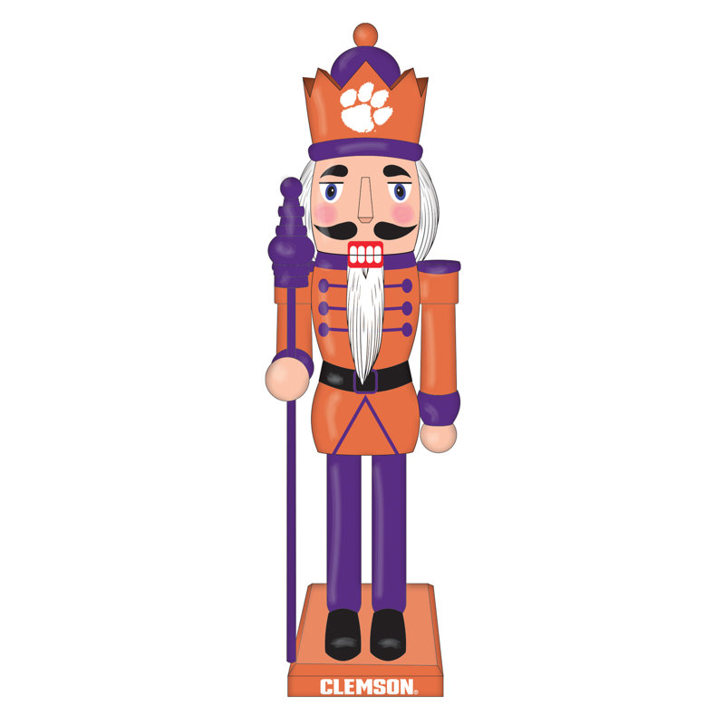 NCAA 12" Wooden Tabletop Nutcracker , NCAA Clemson