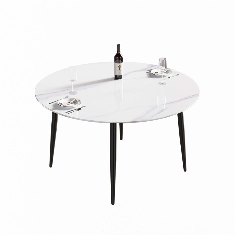 Round Dining Table(Only Table), 29.53"H x 53.15"L x 53.15"W, White