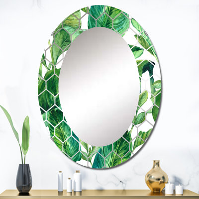 Feuillage de feuilles tropicales - Miroir mural tropical