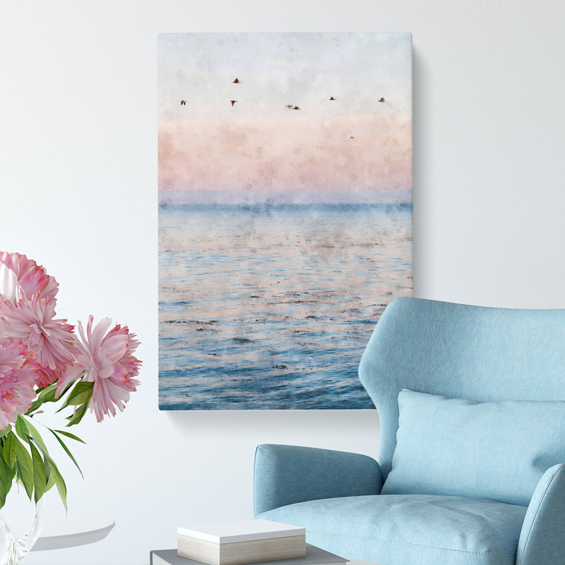 Birds Above The Ocean - Wrapped Canvas, 91cm H x 60cm W x 3cm D