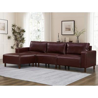 4 - Piece Faux Leather Upholstered Sectional